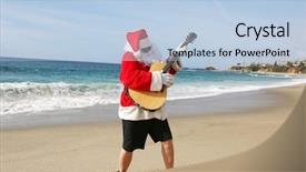  Presentation with guitar - Presentation theme enhanced with holiday music - christmas santa claus plays his background and a light blue colored foreground