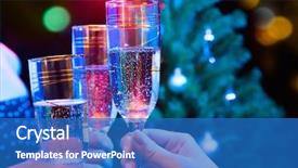  Presentation with crystal image - PPT layouts with holiday party - image of people hands background and a teal colored foreground