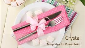  Presentation with table setting - Theme having card party - table setting in white background and a lemonade colored foreground