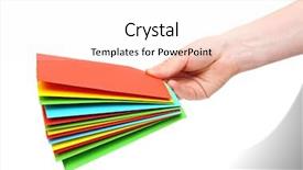  Presentation with invitation party - Amazing slide deck having christmas party invitation - woman hand holding pile colorful backdrop and a sky blue colored foreground