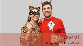  Presentation with happy holiday - Presentation design having holiday-photo-booth-and-people background and a red colored foreground