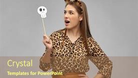  Presentation with holiday - Colorful slide set enhanced with holiday-photo-booth-and-people backdrop and a tawny brown colored foreground