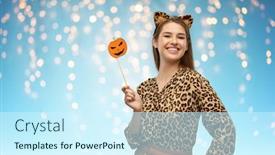  Presentation with party lights - Cool new presentation theme with holiday-photo-booth-and-people backdrop and a cool aqua colored foreground