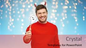  Presentation with party lights - Slide set consisting of holiday-photo-booth-and-people background and a red colored foreground