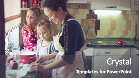  Presentation with cooking kids - Amazing slides having holiday pie in the kitchen backdrop and a dark gray colored foreground
