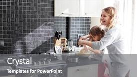  Presentation with mothers day - Theme enhanced with holiday pie in the kitchen background and a gray colored foreground