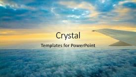  Presentation with sunrise - Cool new PPT layouts with holiday plane - sunrise in airplane backdrop and a blonde colored foreground