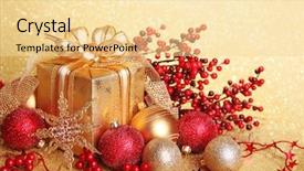  Presentation with christmas presents - Presentation theme having holiday presents - christmas gift box with christmas background and a blonde colored foreground