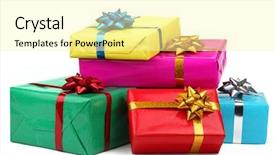  Presentation with boxes - Cool new slides with holiday presents - colorful gift boxes on white backdrop and a blonde colored foreground
