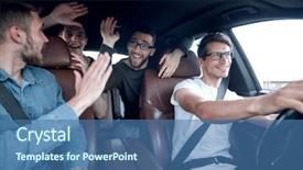  Presentation with friends - Presentation theme featuring holiday safety - close up happy friends talking background and a teal colored foreground