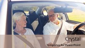  Presentation with old people - Audience pleasing slides consisting of holiday safety - road trip travel and old backdrop and a coral colored foreground