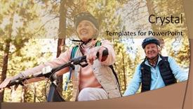  Presentation with senior couple - Amazing slides having holiday safety - senior couple mountain biking backdrop and a coral colored foreground