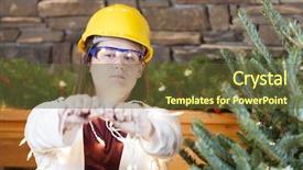  Presentation with safety - PPT theme enhanced with holiday safety background and a tawny brown colored foreground