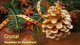  Presentation with traditional musical instruments angklung wood - Theme with holiday season - traditional christmas decoration on wooden background and a  colored foreground