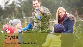  Presentation with family tree reunion - PPT theme with holiday shopping - outdoor family choosing christmas tree background and a  colored foreground