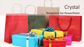  Presentation with paper bag vs plastic bags - Audience pleasing slide deck consisting of holiday shopping bags and gift backdrop and a lemonade colored foreground