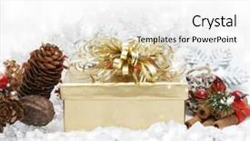  Presentation with gifs christmas - Theme having holiday snowflakes - christmas gift nestled in snow background and a  colored foreground