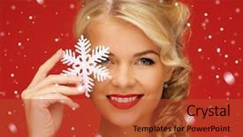  Presentation with love between man and woman - Amazing slides having holiday snowflakes - picture of lovely woman backdrop and a  colored foreground
