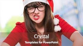  Presentation with angry - Beautiful PPT layouts featuring holiday stress - angry christmas woman wearing glasses backdrop and a tawny brown colored foreground