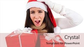  Presentation with baby jesus christmas rustic isolated - Presentation design having holiday stress - isolated young christmas girl holding background and a coral colored foreground