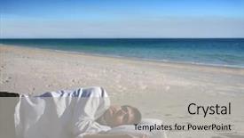  Presentation with holiday stress - Theme with holiday stress - portrait of a business man background and a light gray colored foreground