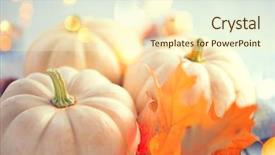  Presentation with dinner - PPT layouts having holiday table decorated with pumpkins background and a cream colored foreground
