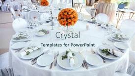  Presentation with table setting - Slides with holiday-table-setting-decorated background and a sky blue colored foreground