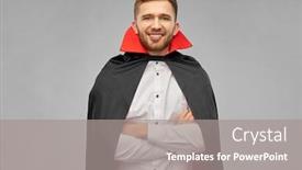 Presentation with vampire - Audience pleasing slide deck consisting of holiday-theme-party-and-people backdrop and a gray colored foreground