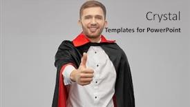  Presentation with happy holiday - PPT theme featuring holiday-theme-party-and-people background and a light gray colored foreground