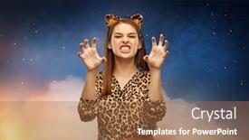  Presentation with starry night - Presentation enhanced with holiday-theme-party-and-people background and a coral colored foreground