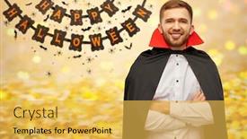  Presentation with vampire - Slides consisting of holiday-theme-party-and-people background and a yellow colored foreground