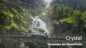  Presentation with caravan - Slide deck featuring holiday-trip-in-motorhome-caravan background and a dark gray colored foreground