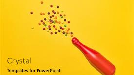  Presentation with bottle red wine - Amazing presentation theme having holiday-wine-bottle-painted-red backdrop and a gold colored foreground