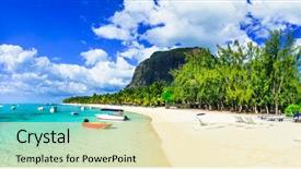  Presentation with romance luxury nature - Presentation theme featuring holidays - le morne best beach background and a soft green colored foreground