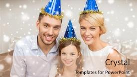  Presentation with birthday celebration mother - Beautiful presentation theme featuring holidays and birthday concept - happy backdrop and a coral colored foreground