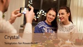  Presentation with happy holidays - Slides having holidays and celebration concept - happy background and a  colored foreground