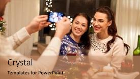  Presentation with happy holidays - Audience pleasing PPT theme consisting of holidays and celebration concept - happy backdrop and a  colored foreground