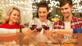  Presentation with happy holidays - Cool new theme with holidays-and-celebration-concept-happy backdrop and a gold colored foreground