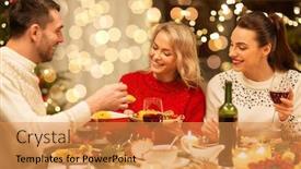  Presentation with happy holidays - PPT layouts with holidays-and-celebration-concept-happy background and a gold colored foreground