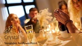  Presentation with bottle red wine - Amazing presentation theme having holidays-and-celebration-concept-happy backdrop and a gold colored foreground