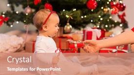  Presentation with baby tree - Colorful theme enhanced with holidays-and-childhood-concept-sweet backdrop and a coral colored foreground