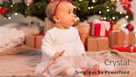  Presentation with baby tree - Slides enhanced with holidays-and-childhood-concept-sweet background and a coral colored foreground