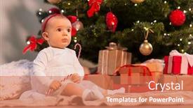  Presentation with baby tree - Slide deck with holidays-and-childhood-concept-sweet background and a coral colored foreground