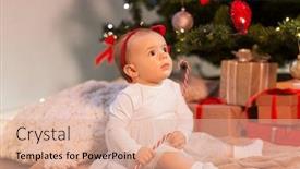  Presentation with baby tree - Slides having holidays-and-childhood-concept-sweet background and a coral colored foreground