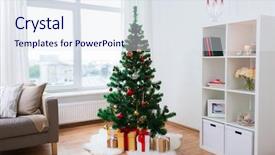  Presentation with living life - Presentation design with holidays and interior concept - artificial background and a sky blue colored foreground