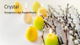  Presentation with white candles - Presentation theme having holidays and object concept - pussy background and a blonde colored foreground