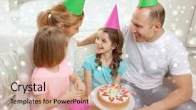  Presentation with kids zoo party - Beautiful presentation featuring holidays and people concept - happy backdrop and a coral colored foreground