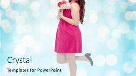  Presentation with young happy people smiling - Slides enhanced with smiling happy young plus size background and a sky blue colored foreground