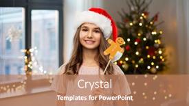  Presentation with gingerbread man - Slide set enhanced with holidays-and-photo-booth-concept background and a coral colored foreground