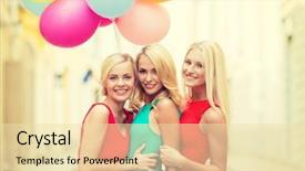  Presentation with hen - Presentation design with three beautiful women with colorful background and a lemonade colored foreground